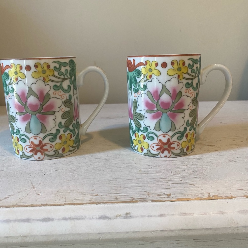 Set of 2 jade garden by bloomingdale's mugs